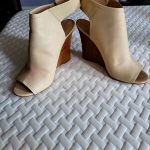 Women's Cream Wedge Heeled Shoes